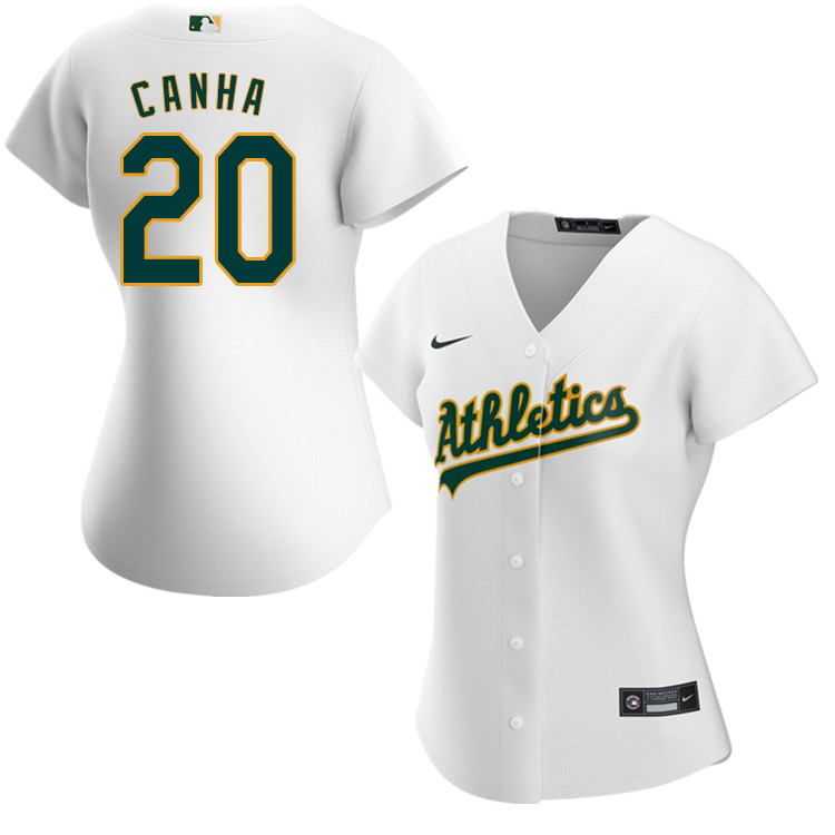 Nike Women #20 Mark Canha Oakland Athletics Baseball Jerseys Sale-White